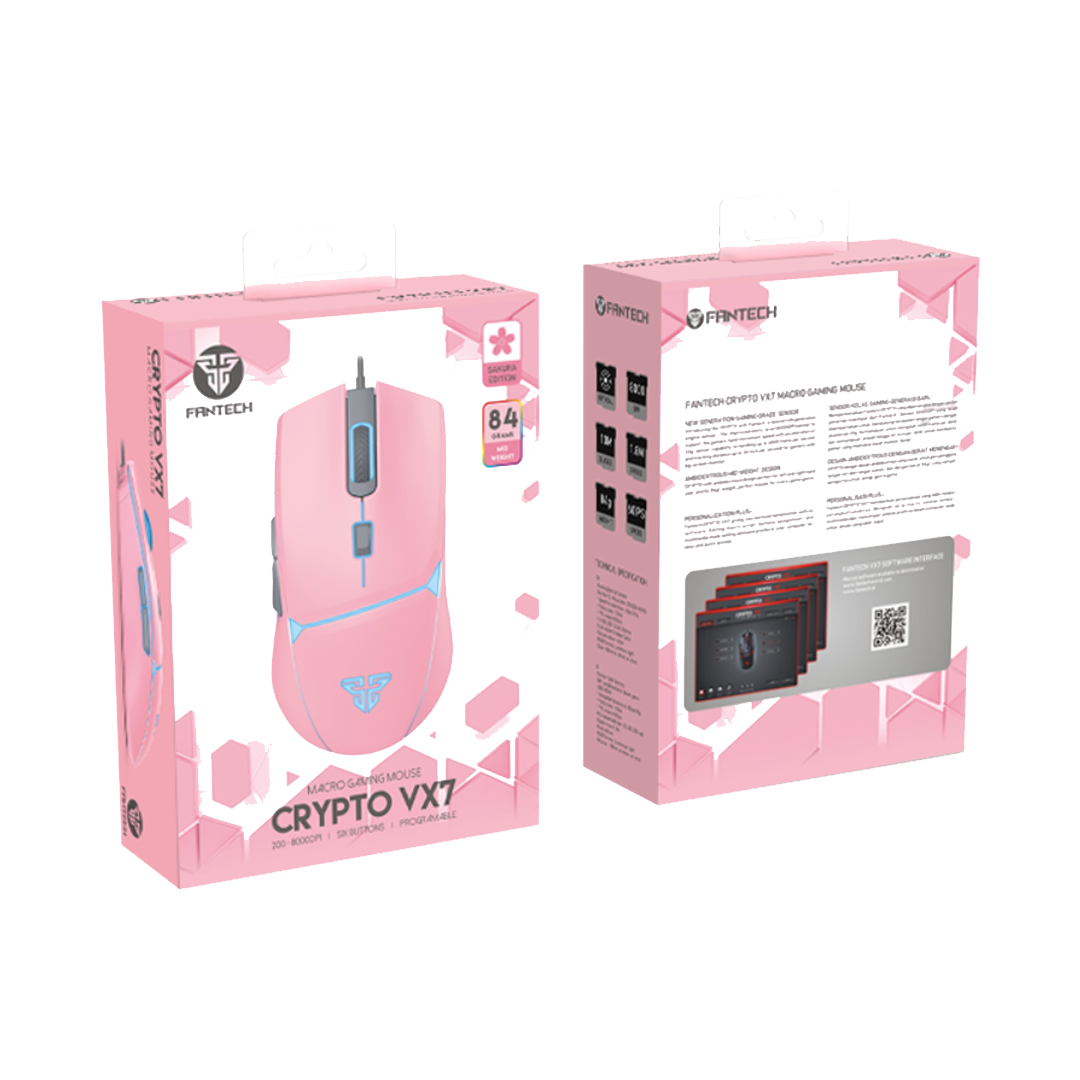 FANTECH CRYPTO VX7 SAKURA EDITION Macro Gaming Mouse