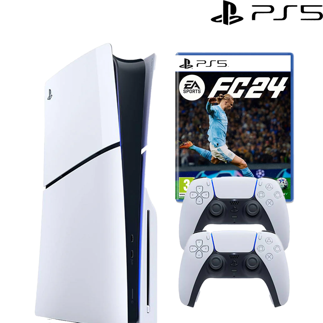 PLAYSTATION 5 Slim With 2 Controllers and FC24
