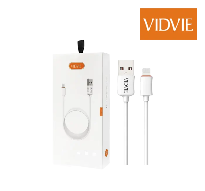 VIDVIE Lightning Fast Charging Cable 2.4A White - 300cm