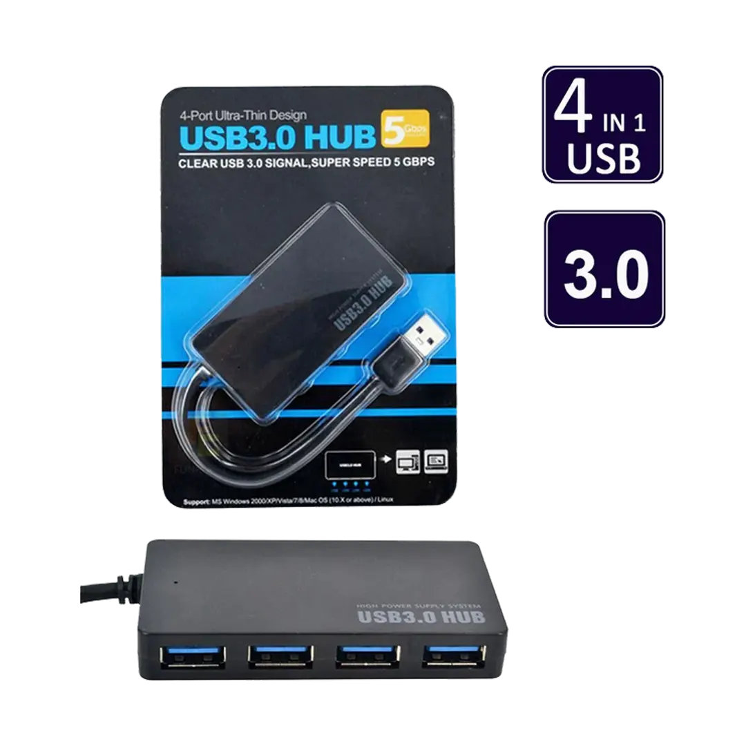 Ultra Thin-Design 3.0 USB Hub - 4 Ports