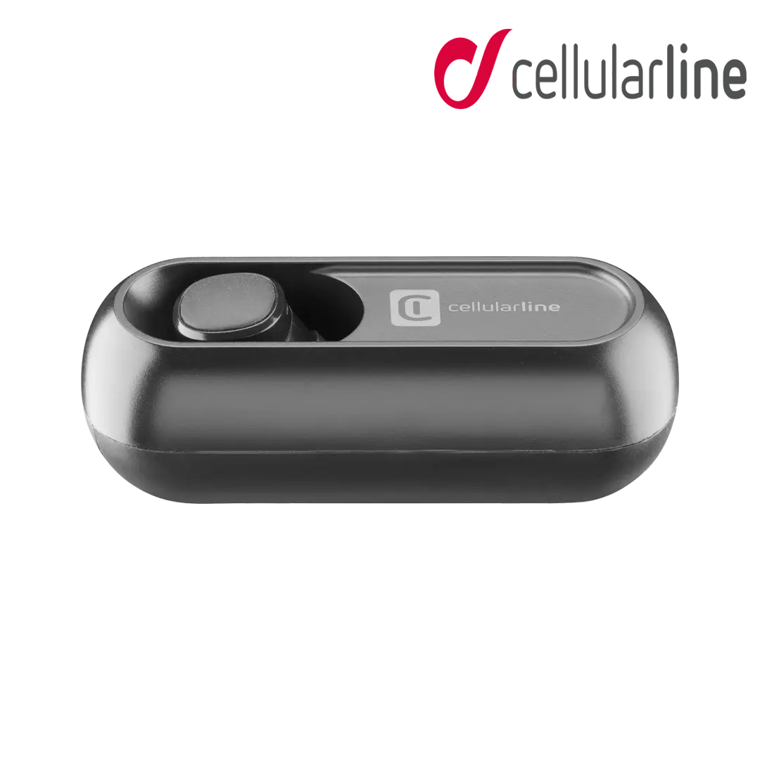 CELLULARLINE Power Mini Headset In-Ear Earphones With Charging Case (Black)