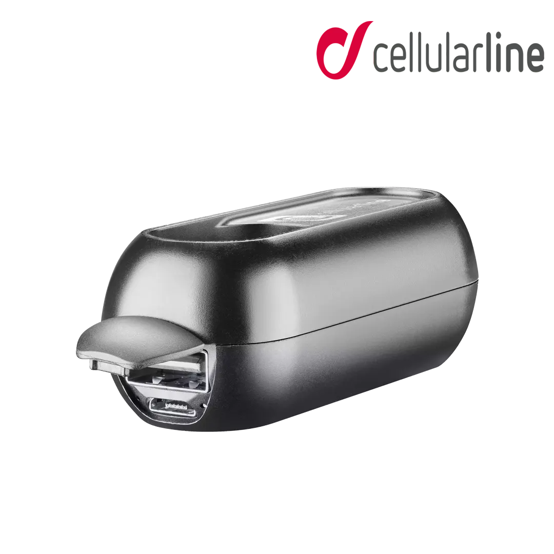 CELLULARLINE Power Mini Headset In-Ear Earphones With Charging Case (Black)