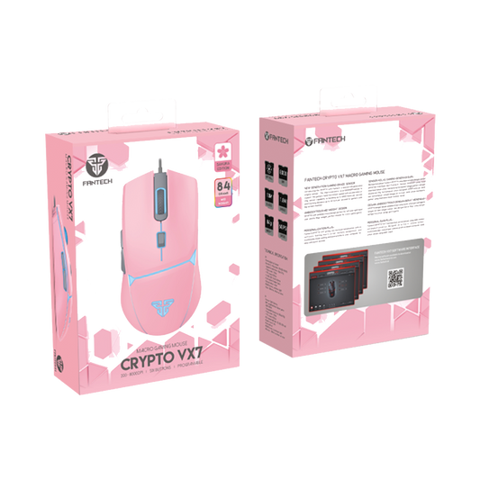 FANTECH CRYPTO VX7 SAKURA EDITION Macro Gaming Mouse