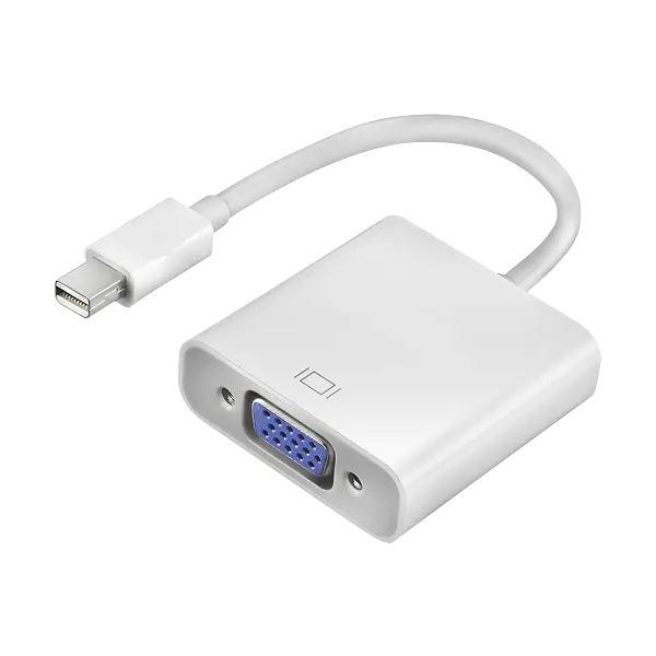 High Quality Mini Display Port Male To VGA Female  Adapter - White