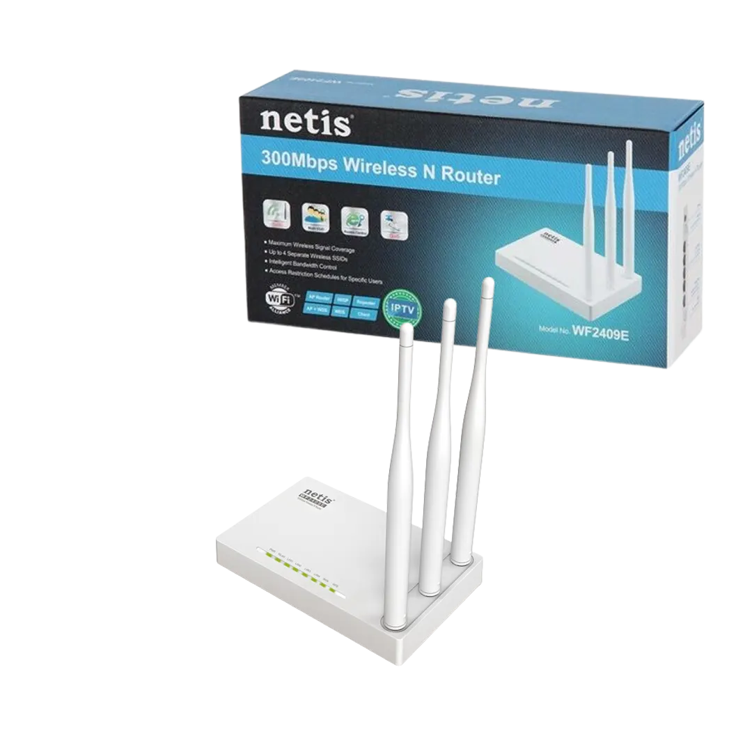 Netis WF2409E 300Mbps High Speed N Router 3x5dBi Antennas