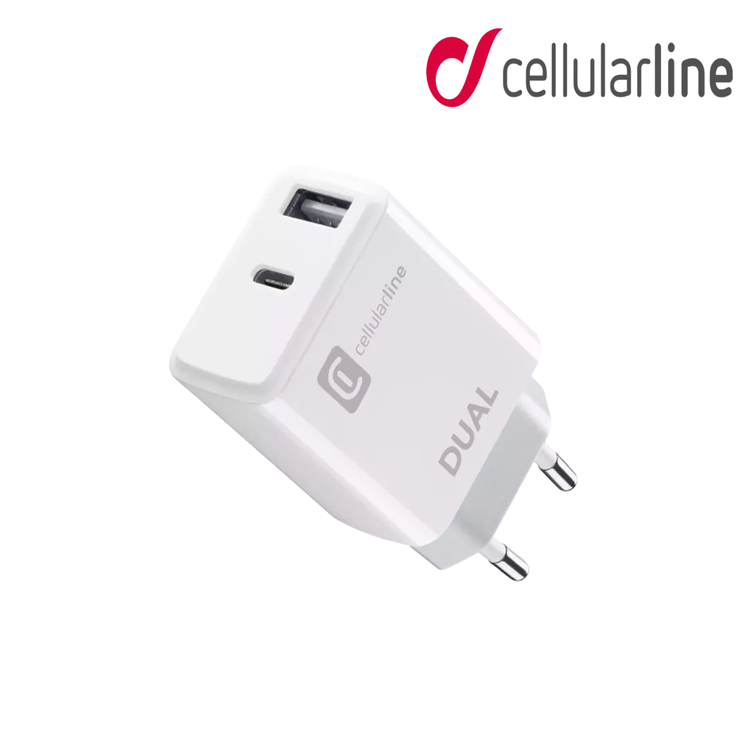 Cellularline Dual Fast Wall Charger For Apple - White