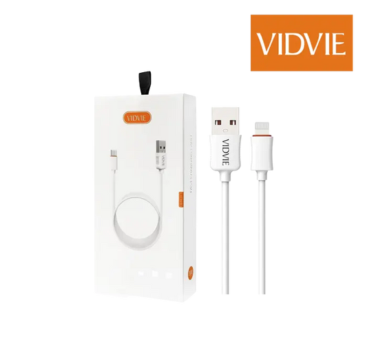 VIDVIE Lightning Fast Charging Cable 2.4A White - 300cm