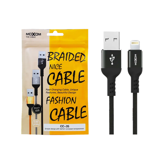 Moxom Braided Cable CC-35 Lightning Cable - Black