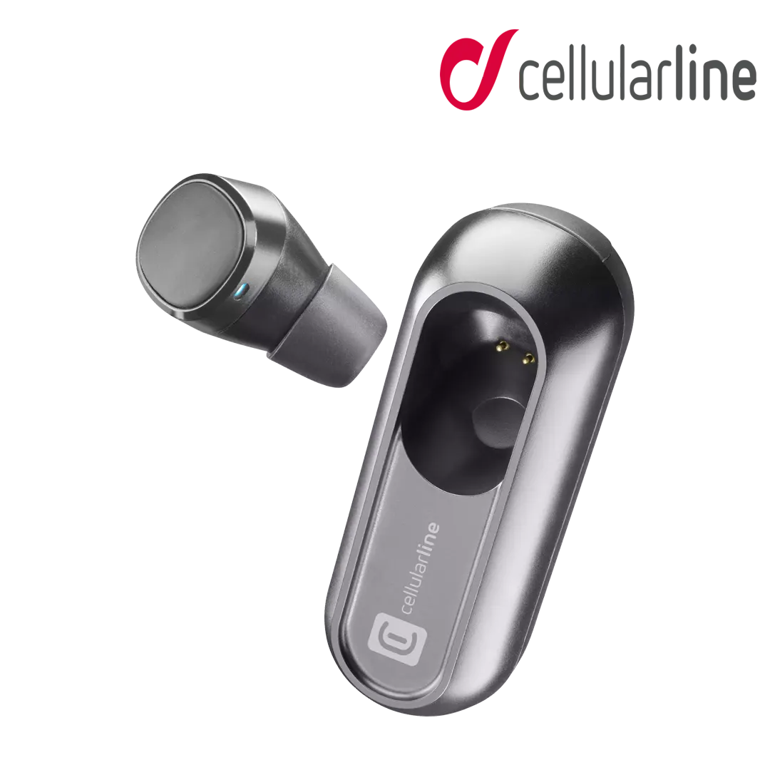 CELLULARLINE Power Mini Headset In-Ear Earphones With Charging Case (Black)