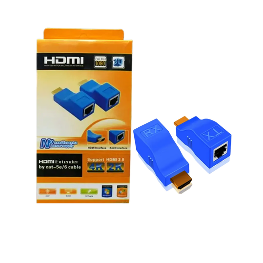 High Quality HDMI Extender Over Rj45 Cat-5e/6 Cable 4K HD - Blue