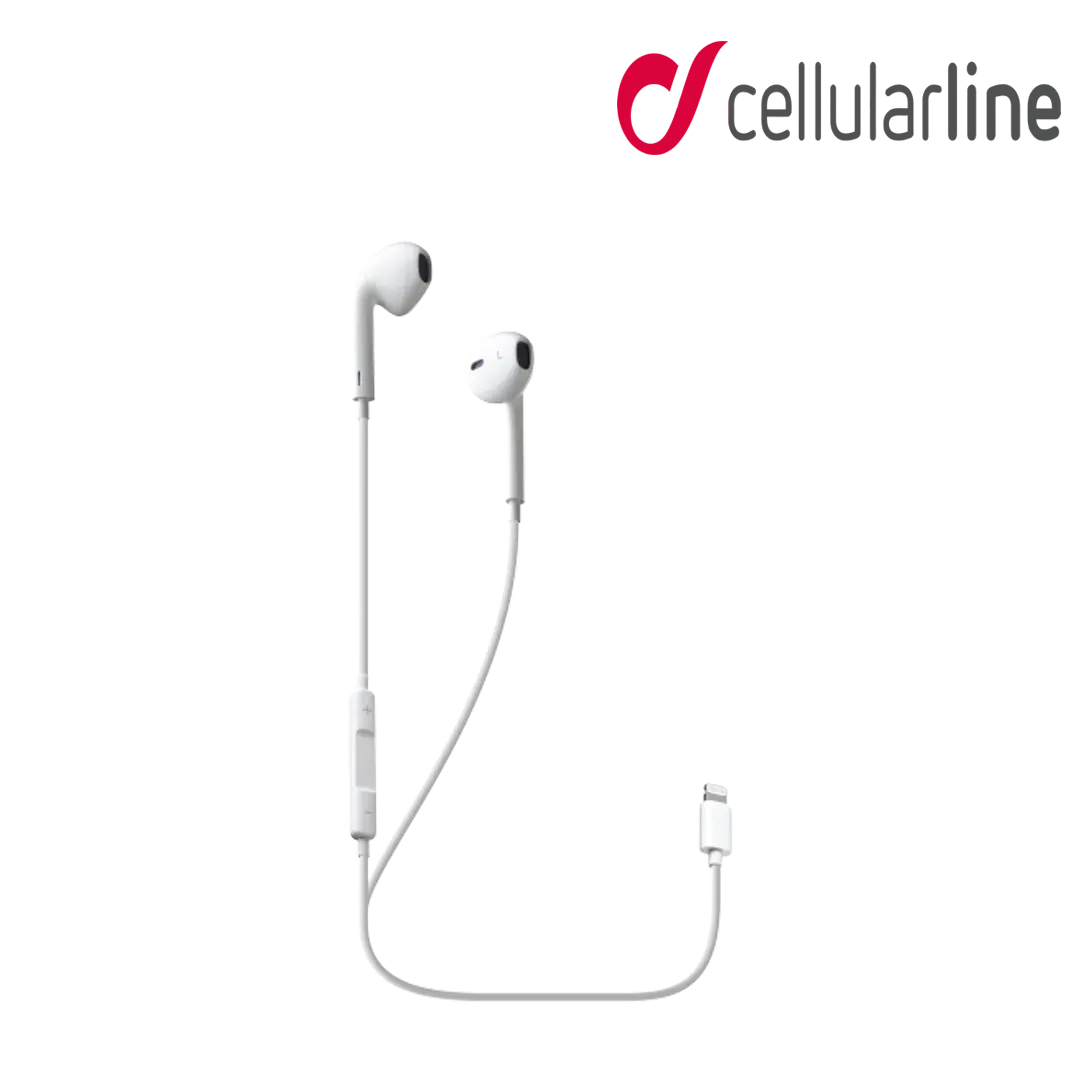 Cellularline Swan Stereo In-Ear Earphones Lightning - White